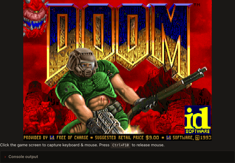 DOOM running in a browser tab via ExeBrowser