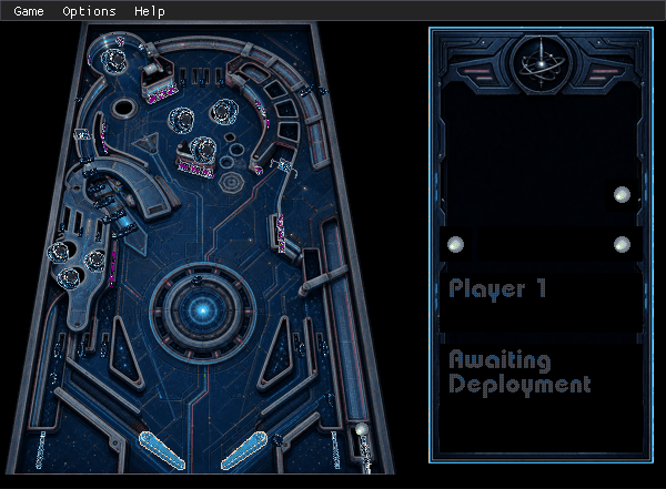 Open Cadet — an open-source space pinball table — running in a browser tab